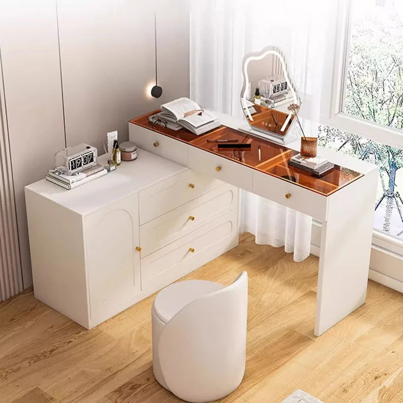 Cabinet Bedroom Dressing Table Mirror Mobile Modern Cosmetic Make Up Table Storage Bed Side Muebles Para Dormitorio Furniture