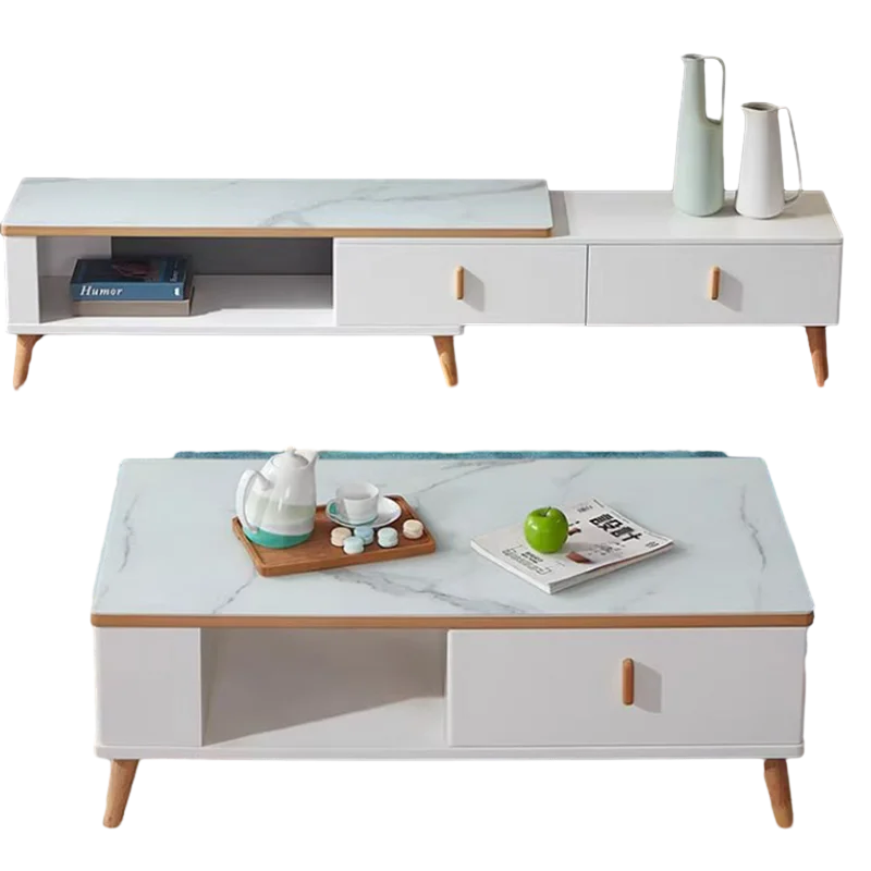 Cabinet Gold Shelf TV Table High Legs Gold Board Combination TV Table Mobil White Luxury Muebles Salon Moderno Home Furniture