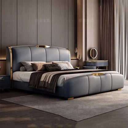 Multifonction Couple Bed Leather Aesthetic King Size Double Bed Storage Luxury Camas Y Muebles Dormitorio Modern Furniture