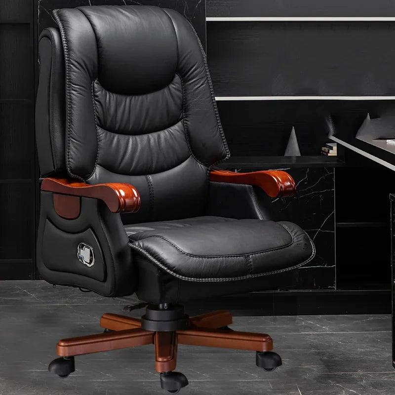 Massage Luxury Office Chair Ergonomic Neck Support Office Conference Chair Leather Revolve Cadeira Computador Office Furniture