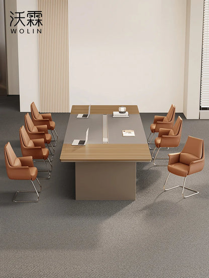 Large conference table and chair combination, minimalist modern conference room table, office desk, long table, business