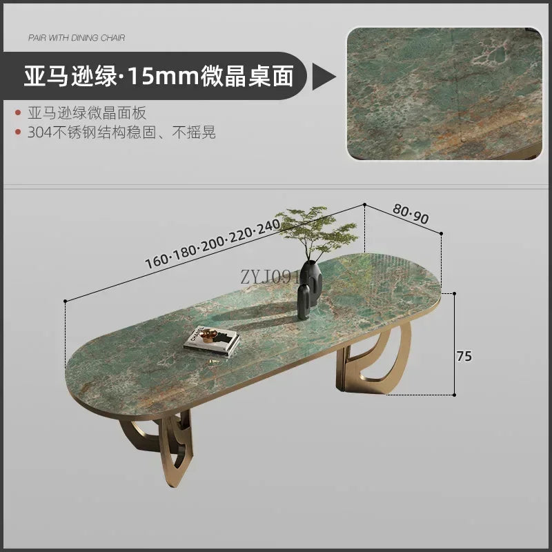 **luxury Kitcjen Dining Table Set 6 People Desk legs metal Marble Dining Table Coffee Multifunctional mesa comedor home furnitur