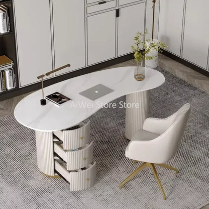 Bedroom Study Office Desk Standing Computer Gaming Corner Bureau Reception Office Desk Storage Schreibtisch Luxury Furniture