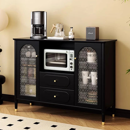 Kitchen Bar Black Sideboard Buffet Solid Wood Storage Entrance Hall Cabinet Luxury Corner Muebles De Cocina Bedroom Furniture