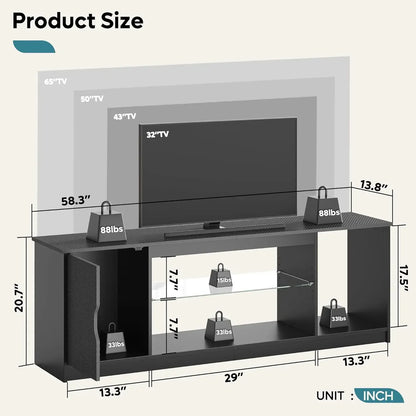 Adjustable Glass Shelves for Living Room