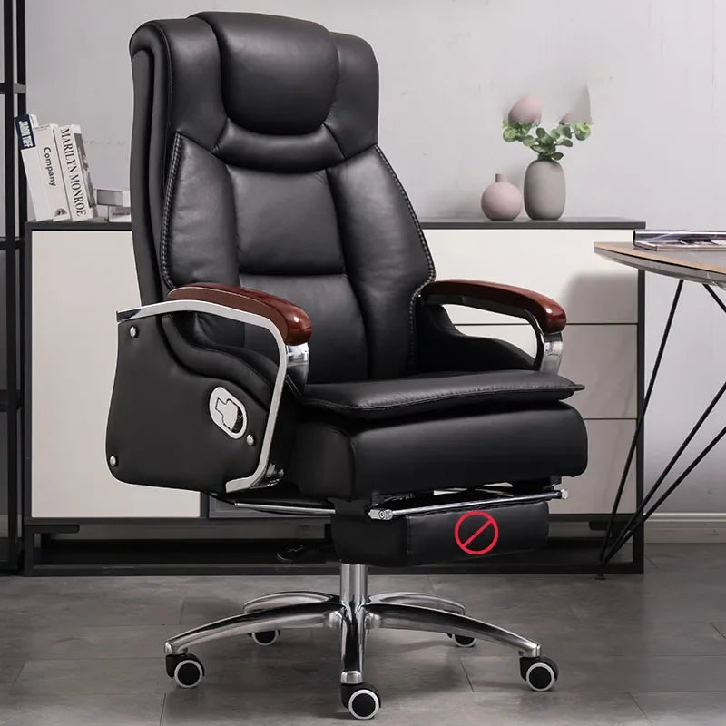 Fancy Luxairy Rotating Office Chair Leather Olive Drab Lounge Ergonomic Office Chair Nordic High Back Cadeiras Salon Furniture