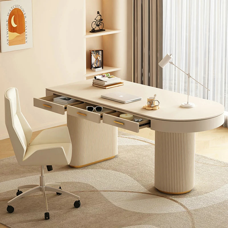 Computer Desktop Office Desks Reception Meeting Modern Workstation Executive Drawers Scrivania Cameretta Luxury Furniture