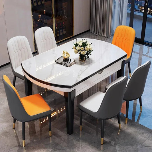 Folding Luxury Dining Table Extension Modern Design Breakfast Dining Table Living Kitchen Mesa Comedor Decoration Accessories