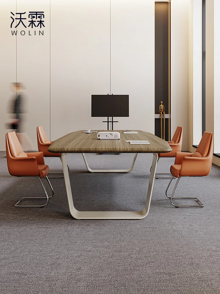 Conference table: simple modern bench table, conference room desk, large multi-person training table, negotiation table, office