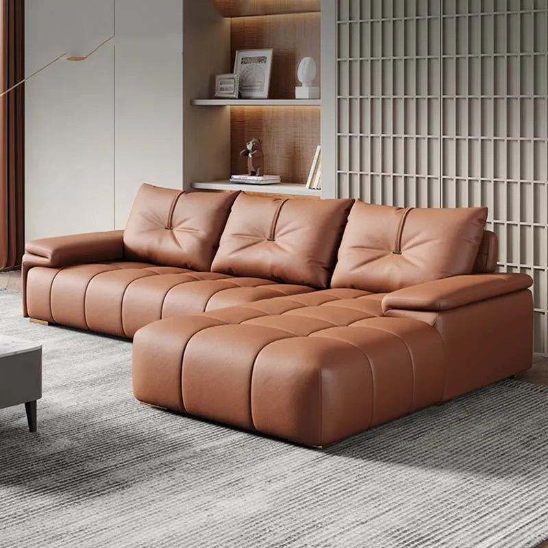 Leather Living Room Sofas Luxury European Modern Corner Sofa Comfortable Lounge Sofa Sala De Estar De Luxo Nordic Furniture