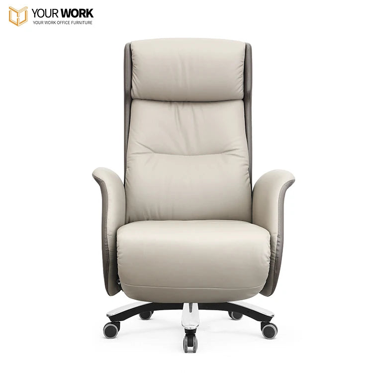 Luxury high back leather with massage executive boss chair electric gear reclining swivel ergonomic office chair