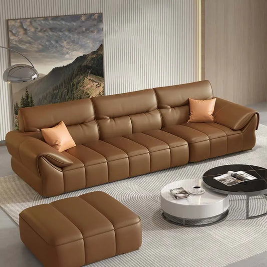 Nordic Minimalist Sofa Genuine Leather Luxury Modern Modular Sofa Living Room Lounge Kanapy I Sofy Do Salony Home Decor