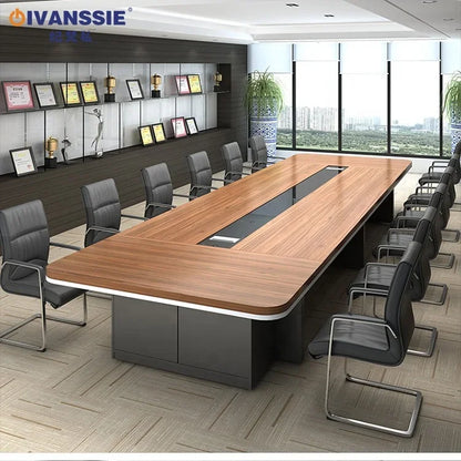 High end wooden 20 person modern meeting room table conference office desk