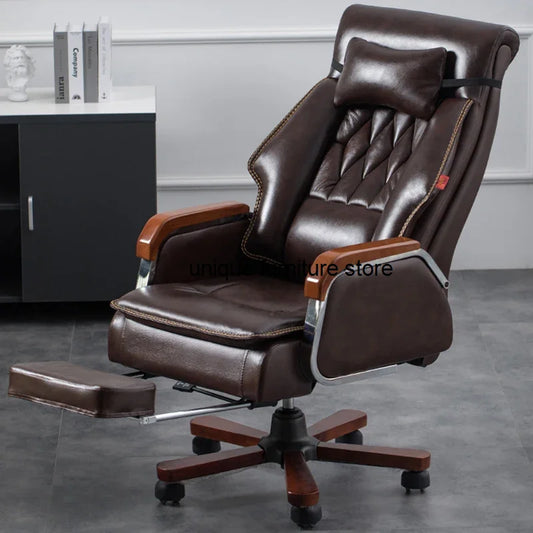 Design Floor Massage Chair Computer Leather Executive Wheels Working Office Chair Revolving Leisure Chaises Office Furniture