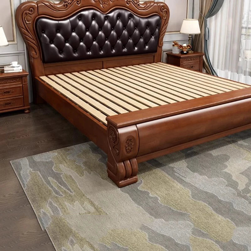 Design Wood Bed Frame Upholstered Modern Mattresses Headboards Bedroom Bed Comforter Set Luxury Hogar Muebles Theater Furniture