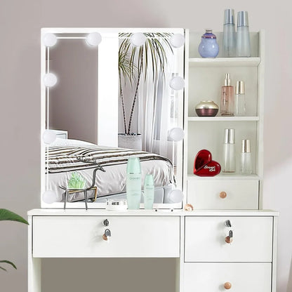 Bedroom Dresser, Vanity Mirror with Light