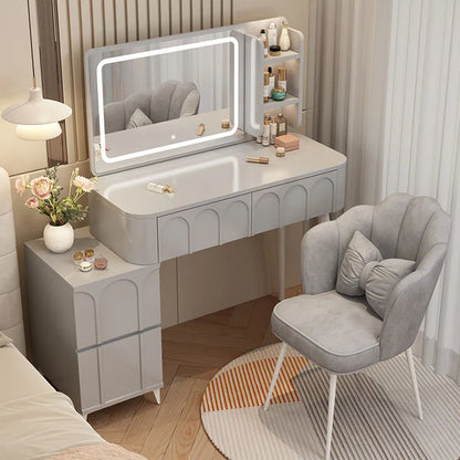 Light White Dressing Table Large Makeup Mirror Desk Chair Accessories Comfortable Vanity Table Cheap Vestidores Home Furniture