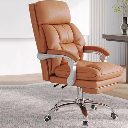 Faux Leather Support Office Chair Modern Luxairy Designer Ergonomic Chair Mobile Comfy Rolling Silla De Oficina Office Furniture