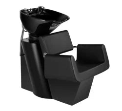 Black Comfortable Shampoo Bowl Simple Type Hair Washing Product Retro Design Salon Shampoo Chair