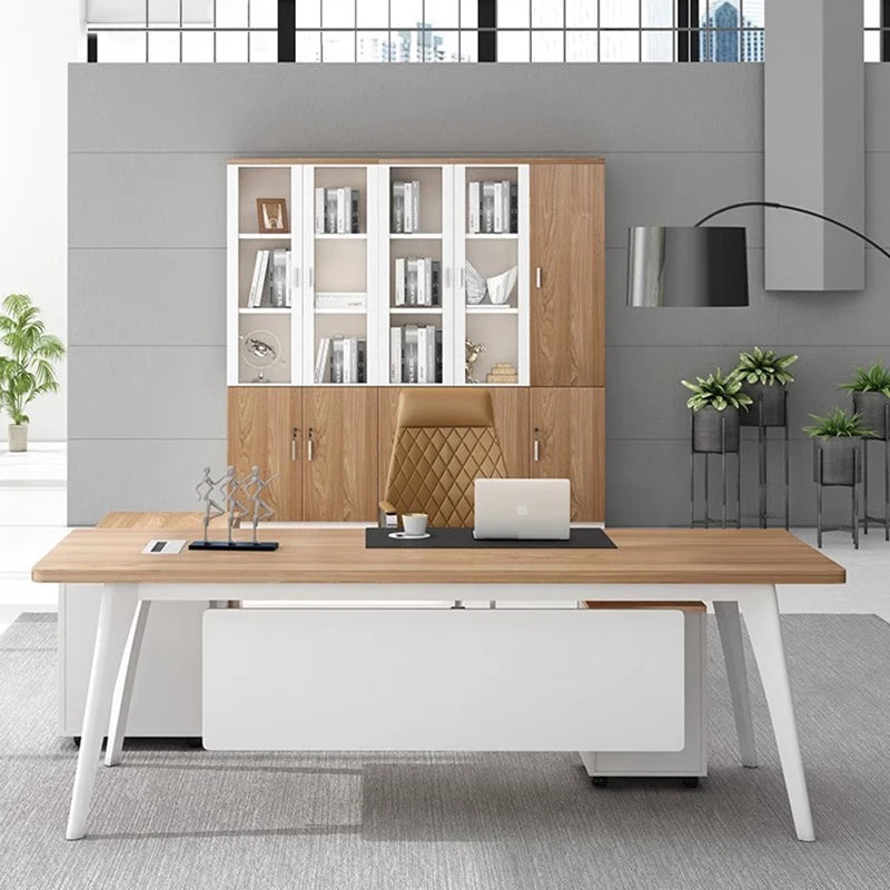 Corner Storage Office Desk Computer Executive Standing Shelves Desktop Workbench Office Desk White Bureau Meuble Home Furniture