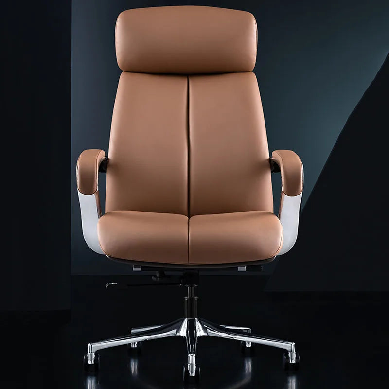 Italian Luxury Leather Boss Office Chair Comfortable Computer Book Chair Cowhide President's Swivel Cadeira Office Furniture