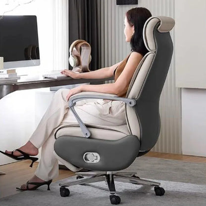 Genuine Leather Electric Boss Chair Home Office Swivel Lift Recliner Executive Chair Function Office Computer Chair