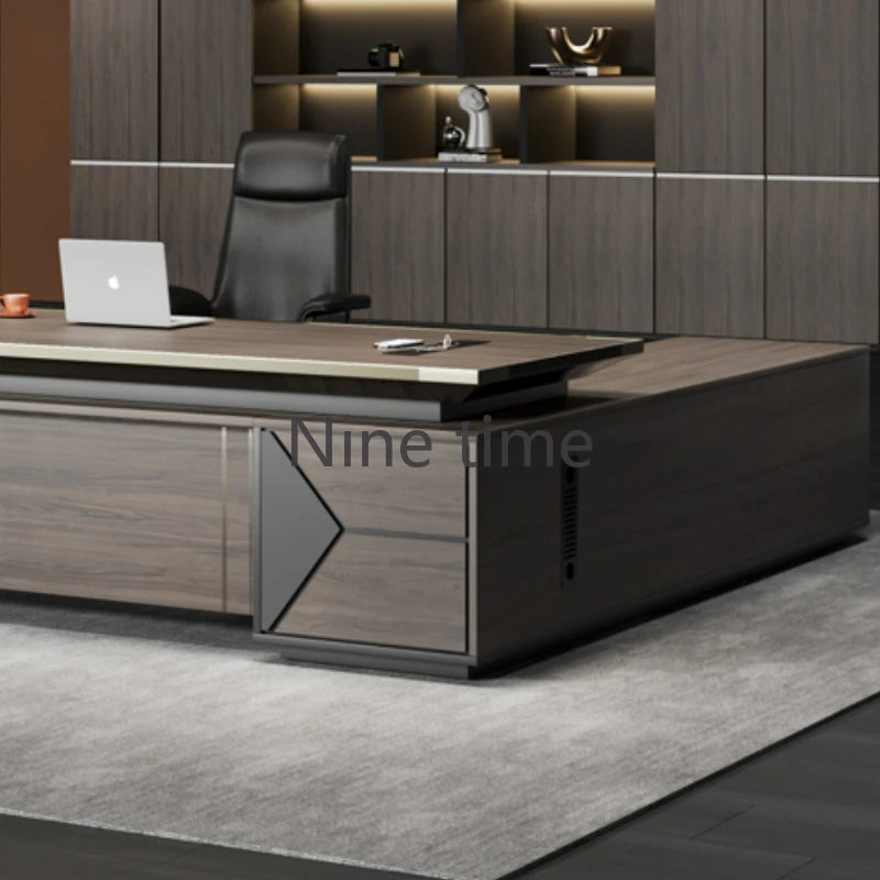 European Black Office Desks Ergonomic Corner Foldable Secretary Computer Desks Executive Supplies Mesa De Escritorio Furniture