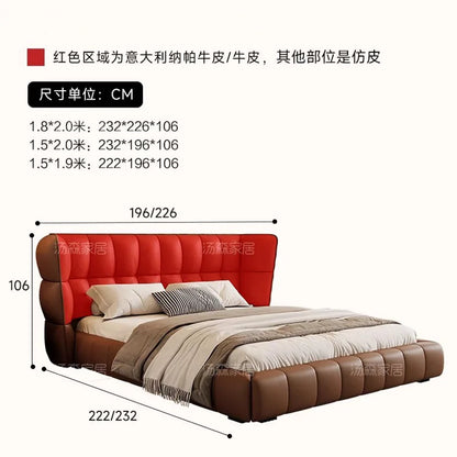 Luxury Aesthetic Bed Modern Bedside Table Frame King Size Bed Under Storage Headboard Camas De Dormitorio Home Decoration