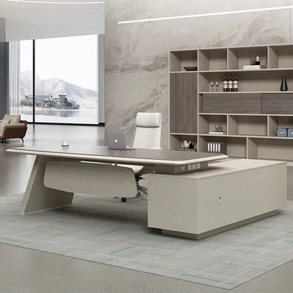 Nordic Modern Office Desk Simple Single Reception President Executive Manager Computer Desk Reception L Shaped Mesa Furniture