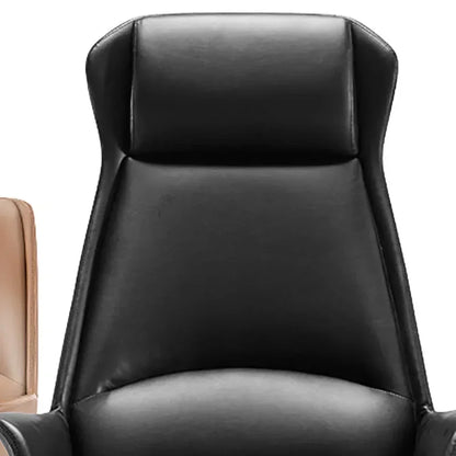 Executive Leather Computer Office Chair Design Leather Luxurious Black Roller Chair Wheels Rotate Silla Escritorio Furniture