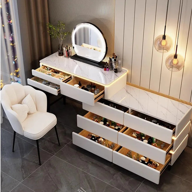 Modern Luxury Dressing Table Drawers Bedrooms Makeup Vanity Nordic Organizer Dressing Table Mirror Meuble Bedroom Furnitures