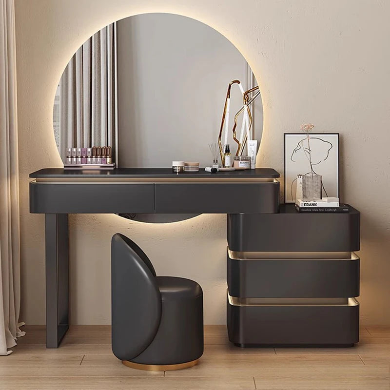 Black Design Vanity Makeup Desk Bedroom Small Simplicity Vanity Table Set Nordic Home Italian Meuble Coiffeuse Luxury Furniture