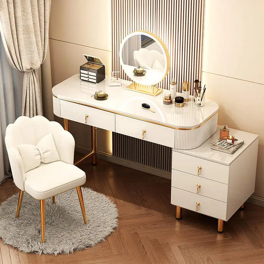 Mirror Light Nightstand Dressers Hotel Mobile Chair Makeup Table Bedroom Dressers Laden Vanity Mesitas De Noche Room Furniture