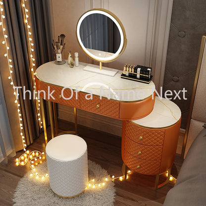 Vanity Dressing Table Mirror Makeup Luxury Drawers Makeup Desk Mobile Organizer Meubles De Chambre Luxury Bedroom Furniture