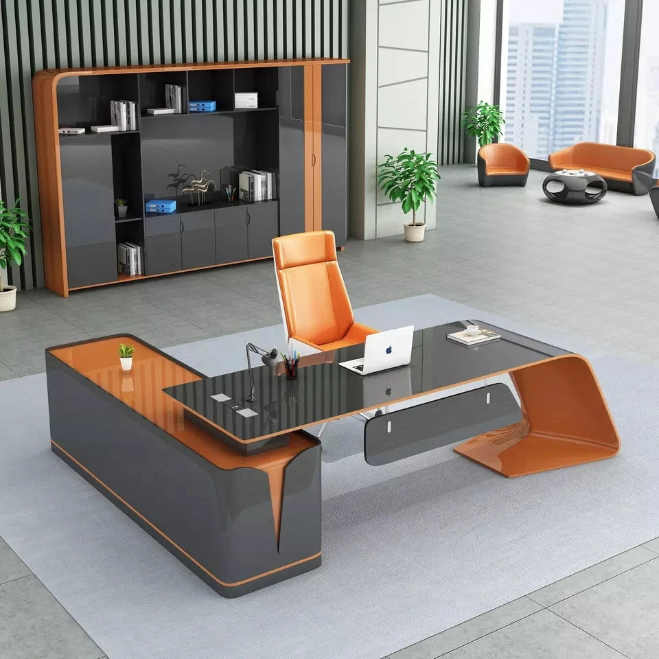 2024 Stock Modern Design Small Executive Office Desk CEO Office Table At Manager Boss Office Desk Commercial Furniture