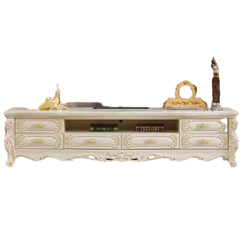 Luxury Simple TV Table Storage Marble Gold Organizer Room TV Table Stand White Muebles Salon Moderno Living Room Furniture