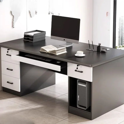 Workbench Simplicity Office Desks Modern Staff Secretaire Boss Office Desks Bedroom Drawers Bureaux Meuble Home Furniture QF50OD