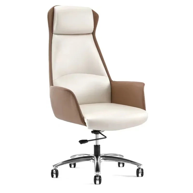 Executive Leather Computer Office Chair Design Leather Luxurious Black Roller Chair Wheels Rotate Silla Escritorio Furniture