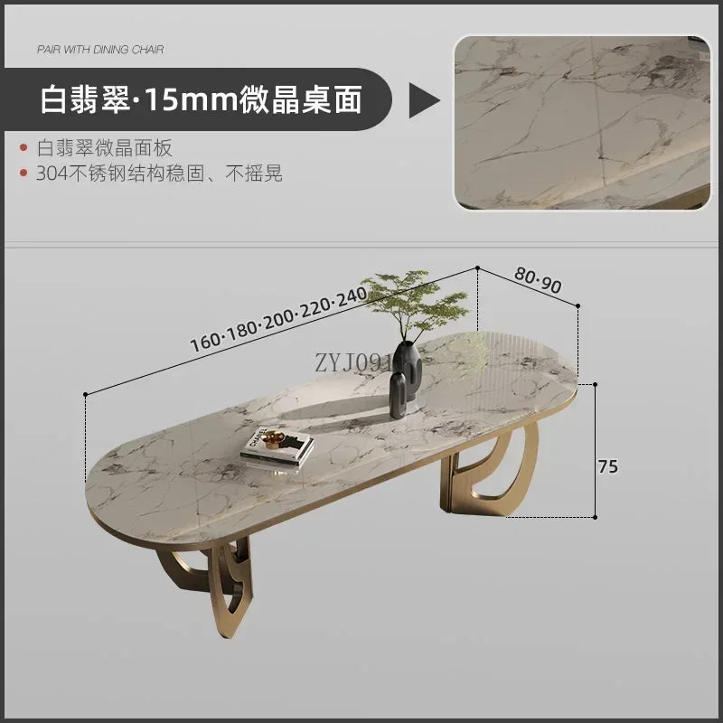 **luxury Kitcjen Dining Table Set 6 People Desk legs metal Marble Dining Table Coffee Multifunctional mesa comedor home furnitur