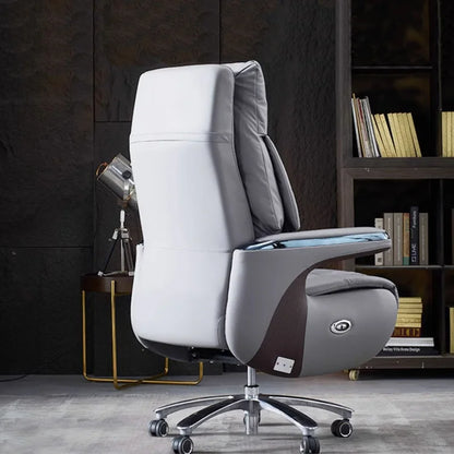 High End Electric Ergonomic Leather Boss Chair Reclining Revolving Executive Manager Chair Home Office Chair