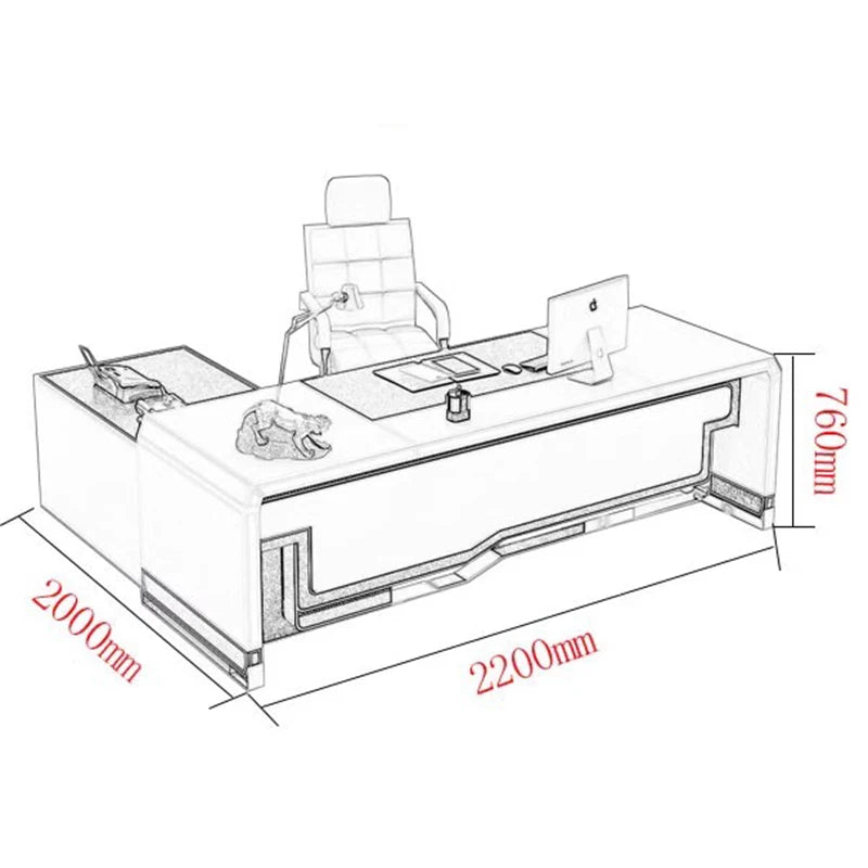 Meeting Desktop Office Desks Reception Luxury Standing Executive Workbench Writing Modern Scrivania Con Cassetti Home Furniture