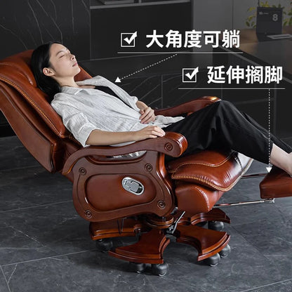 Business Leather Desk Chair Massage Swivel Comfortable Reclining Meeting Chair Office Ergonomic Silla Gamer Office Furniture AA