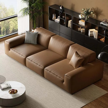 European Living Room Sofa Genuine Leather Luxury Modular Sofa Comfortable Lounge Divano Soggiorno Di Lusso Modern Furniture