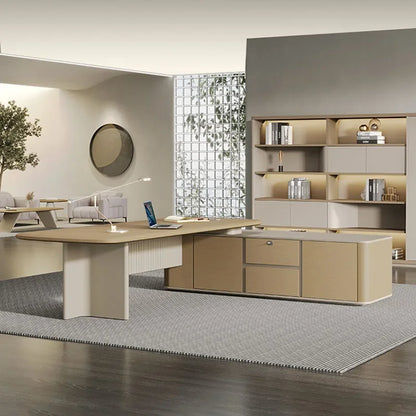 Executive Supplies Office Desk Modern Reception Luxury L Shaped Computer Desks Organizers Standing Mesa De Escritorio Furniture