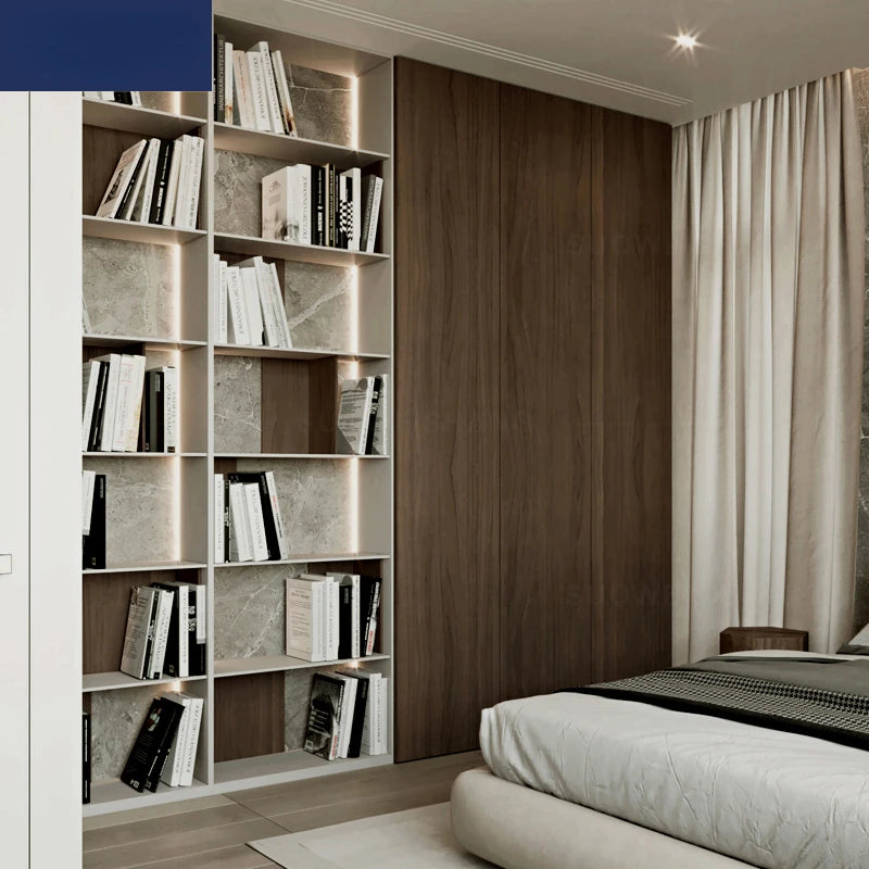 Integral wardrobe whole house custom modern light luxury solid wood coat bedroom open wardrobe