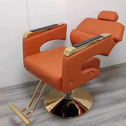 Barbershop Luxury Salon Chair Leather Reclinable Hairdressing Swivel Salon Chair Barber Equipment Silla De Barbero Furniture