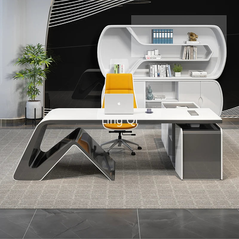 Designer Modern Office Desk Boss L Shaped Executive Organizer Computer Desks Reading Secretary Bureau Meuble Office Furniture