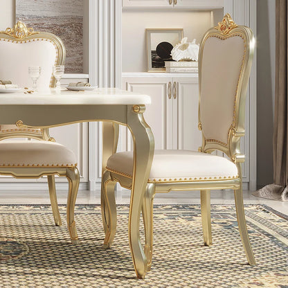 American luxury dining table European restaurant Rectangular high-end luxury dining table and chair combination