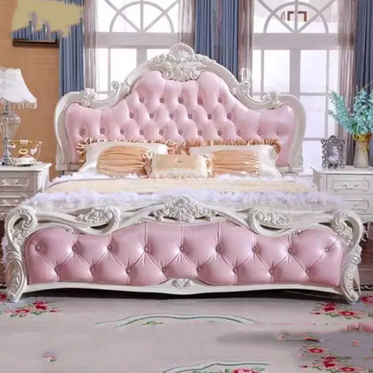 Nordic Luxury Bedroom Bed Pink Girls King Size Wooden Bedroom Bed Storage Princess Lit Deux Place Livingroom Furniture Sets