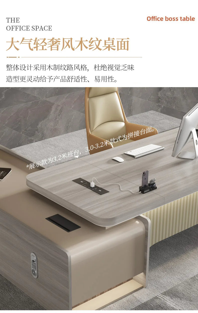 Wide Organiser Computer Desk Modern Luxury Drawers Executive Office Desks Portable Laptop Mesa Para Compuatador Office Furniture